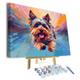 TISHIRON Animals Paint by Numbers with Brushes Yorkshire Terrier Dog DIY Paint by Number for Adults Puppy Paint by Number Kits on Canvas Art Crafts 16"x20"(Framed)