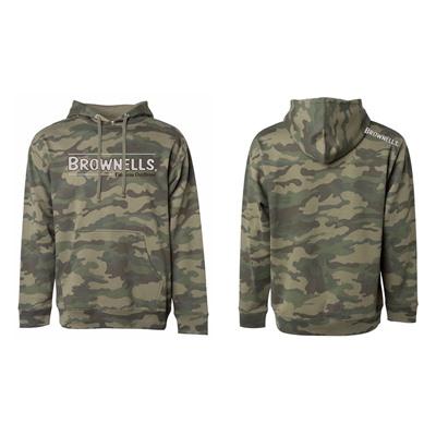 Brownells Mens Outfitter Hoodie - Mens Camo Hoodie W/ Firearm Outfitter Logo Lg