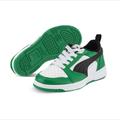 Sneaker PUMA "REBOUND V6 LO AC PS" Gr. 31, grün (puma white, puma black, archive green) Kinder Schuhe Sportschuhe