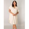 Tunikakleid BASE LEVEL CURVY "Yacinthe", Damen, Gr. 46, N-Gr, beige, Web, Obermaterial: 55% Leinen, 45% Viskose, unifarben, casual, gerade knielang, Serafino, Kurzarm, Kleider, Sommerkleid mit Leinen
