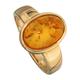 Goldring JOBO Fingerringe Gr. 58, Gelbgold 585-Bernstein, gelb (gelbgold 585) Damen Fingerringe