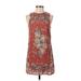 Ecote Casual Dress - Shift: Red Print Dresses - Women's Size Small