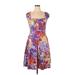Calvin Klein Casual Dress - A-Line: Purple Hearts Dresses - Women's Size 00