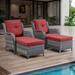 Outdoor Chairs with Ottoman Set of 4