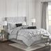 7pc California King Size Embroidery Tufted Comforter Set Grey