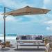 BONOSUKI 9x9FT LED Cantilever Patio Offset Umbrella Angle Adjustment