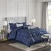 7pc King Size Embroidery Tufted Comforter Set Navy