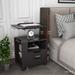 Adjustable Overbed End Table Nightstand with Swivel Top