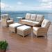 Outdoor Sofa Chair Ottoman Seating with Cushions