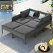 6-Pieces Patio Furniture Set, Modern Outdoor Conversation Set with Removable Olefin Extra Thick Cushions 5.9" Cushion