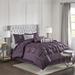 7pc King Size Embroidery Tufted Comforter Set Plum