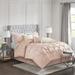 7pc Queen Size Embroidery Tufted Comforter Set Blush