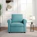 3 in 1 Sleeper Sofa Bed Recliner Chair Accent Armchair Lounge Sofa Chair Teal Linen Single Bed Adjustable Chair for Living Room