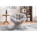 Oversized Papasan Chairs Swivel Accent Egg Chair 360° Swivel Barrel Chair Lounge Chair Club Chair for Living Room, Grey