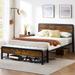 Platform Bed Frame with 2 Storage Drawers and Headboard