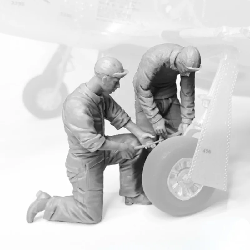 Kit d'assemblage de figurines en résine moulée sous pression, soldat en résine, personnel mécanique USAAF, Kit de bricolage, besoins d'assemblage non peint, 1/32