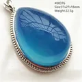 Pendentif en perle d'aigue-marine bleue naturelle pour hommes et femmes bijoux en aigue-marine