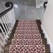 Red/Pink 0.25 x 9 W in Stair Treads - Red Barrel Studio® Jelinek Non-Slip Indoor Stair Tread Cotton | 0.25 H x 9 W in | Wayfair