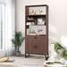 Loon Peak® Gergana Storage Bookcase Wood in Brown | 75.9 H x 31.4 W x 13.7 D in | Wayfair FF60537C63A24F599120CFA8C7C3B7F3