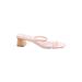 Marc Fisher LTD Sandals: Slip On Chunky Heel Casual Pink Solid Shoes - Women's Size 10 - Open Toe