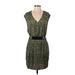 RACHEL Rachel Roy Casual Dress - Mini V-Neck Sleeveless: Green Dresses - Women's Size 4