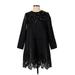 Paris Atelier & Other Stories Casual Dress - A-Line High Neck 3/4 sleeves: Black Solid Dresses - Women's Size 2