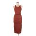 Michael Stars Cocktail Dress - Midi: Brown Solid Dresses - Women's Size Medium