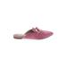 Steve Madden Mule/Clog: Slip-on Stacked Heel Casual Pink Solid Shoes - Women's Size 8 - Pointed Toe