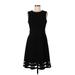 Calvin Klein Casual Dress - A-Line: Black Solid Dresses - Women's Size 10