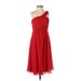 Ever Pretty Cocktail Dress - A-Line Open Neckline Sleeveless: Red Print Dresses - Women's Size 4