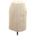 Ann Taylor Silk Skirt: Tan Tweed Bottoms - Women's Size 4 Petite
