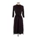 Uniqlo Casual Dress - Midi: Burgundy Dresses - Women's Size X-Small