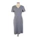 Anne Klein Casual Dress - Sheath: Gray Solid Dresses - Women's Size 4