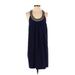 Joie Cocktail Dress - Shift Scoop Neck Sleeveless: Blue Solid Dresses - Women's Size Small