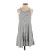 Forever 21 Casual Dress - A-Line Scoop Neck Sleeveless: Gray Print Dresses - Women's Size Small