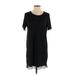 Victoria's Secret Casual Dress - Mini Scoop Neck Short sleeves: Black Solid Dresses - Women's Size X-Small