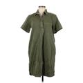 Gap Casual Dress - Shirtdress Collared Short sleeves: Green Print Dresses - Women's Size Medium