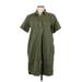Gap Casual Dress - Shirtdress High Neck Short sleeves: Green Print Dresses - Women's Size Medium