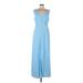 Alexia Admor Casual Dress V-Neck Sleeveless: Blue Print Dresses - Women's Size 8