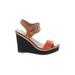 DV by Dolce Vita Wedges: Orange Color Block Shoes - Women's Size 6 1/2