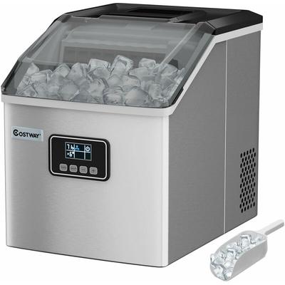 2,4L Eiswürfelmaschine, Ice Maker 22kg in 24H, Eismaschine 24 Eiswürfel in 15min, Eiswürfelbereiter