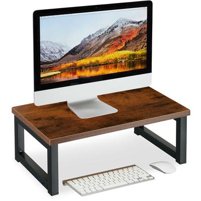 Relaxdays - Monitorständer, Bildschirmerhöhung für Schreibtisch, HxBxT: 15 x 40 x 23 cm, Industrial Image