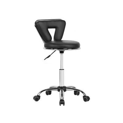 Rollhocker mit Rückenlehne Höhenverstellbar 46,5-61cm Drehhocker mit Rollen 360° Drehbar Bürohocker Image