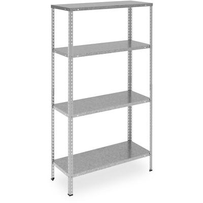 Metallregal verzinkt, 4 Böden, bis 160 kg, Schwerlastregal Stahl, Lagerregal Keller, hbt: 150x75x30 Image