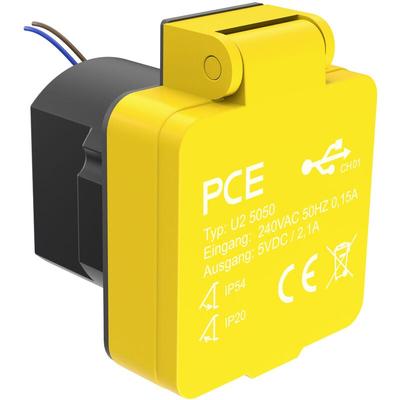 U25050 Aufputz-Steckdose mit USB-Ladeausgang IP54 Gelb - PCE Image