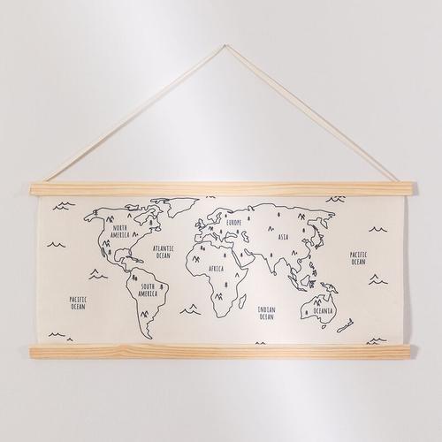 Dekorative Weltkarte (85x70 cm) Kontinente für Kinder Creme-Beige - Creme-Beige - Sklum