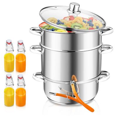 Dampfentsafter Induktion Entsafter Saftpresse Obst Fruchtentsafter Edelstahl 8 Liter ø 26cm Image