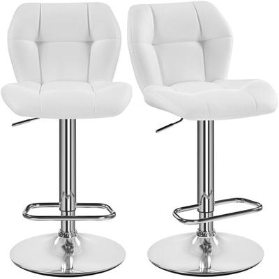 Barhocker 2er Set Höhenverstellbar 360°Drehbar Barstühle Küchenstühle mit Rückenlehne und Image