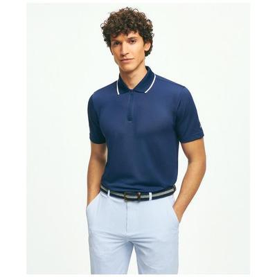 Brooks Brothers Men's Performance Series Half-Zip Pique Polo Shirt | Dark Blue | Size XL
