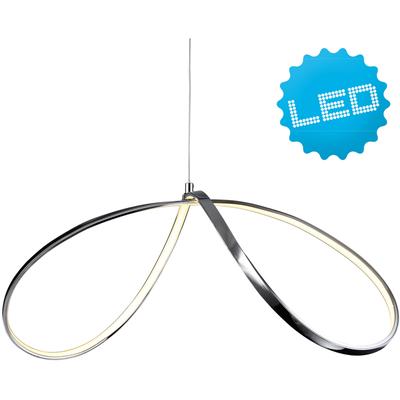 NÄVE LED Pendelleuchte "Loop Line", silber (chrome), Ø 32,00cm H: 120,00cm, Lampen, modernes Design; angenehmes Licht, D